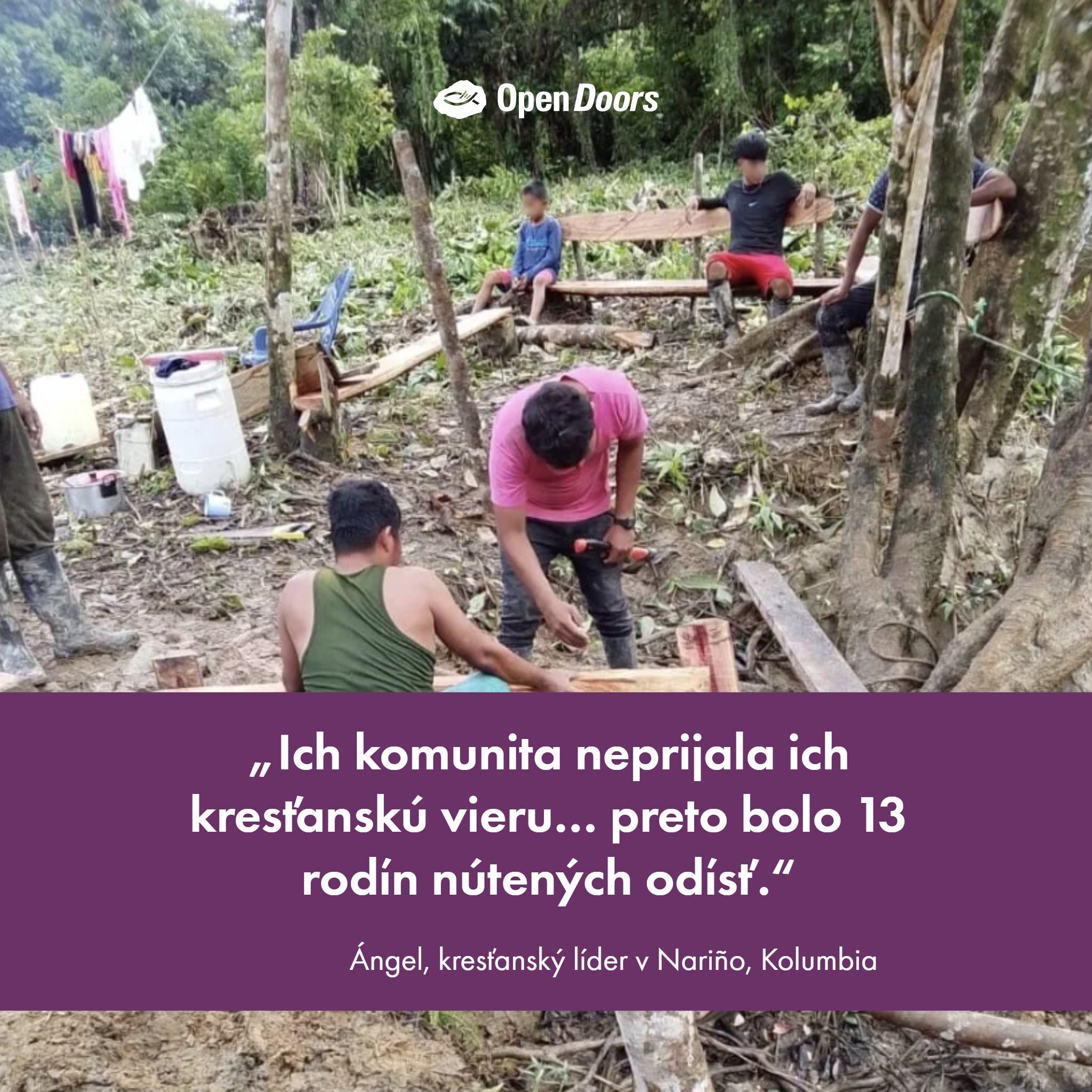 Modlite sa za vysídlené rodiny v Kolumbii